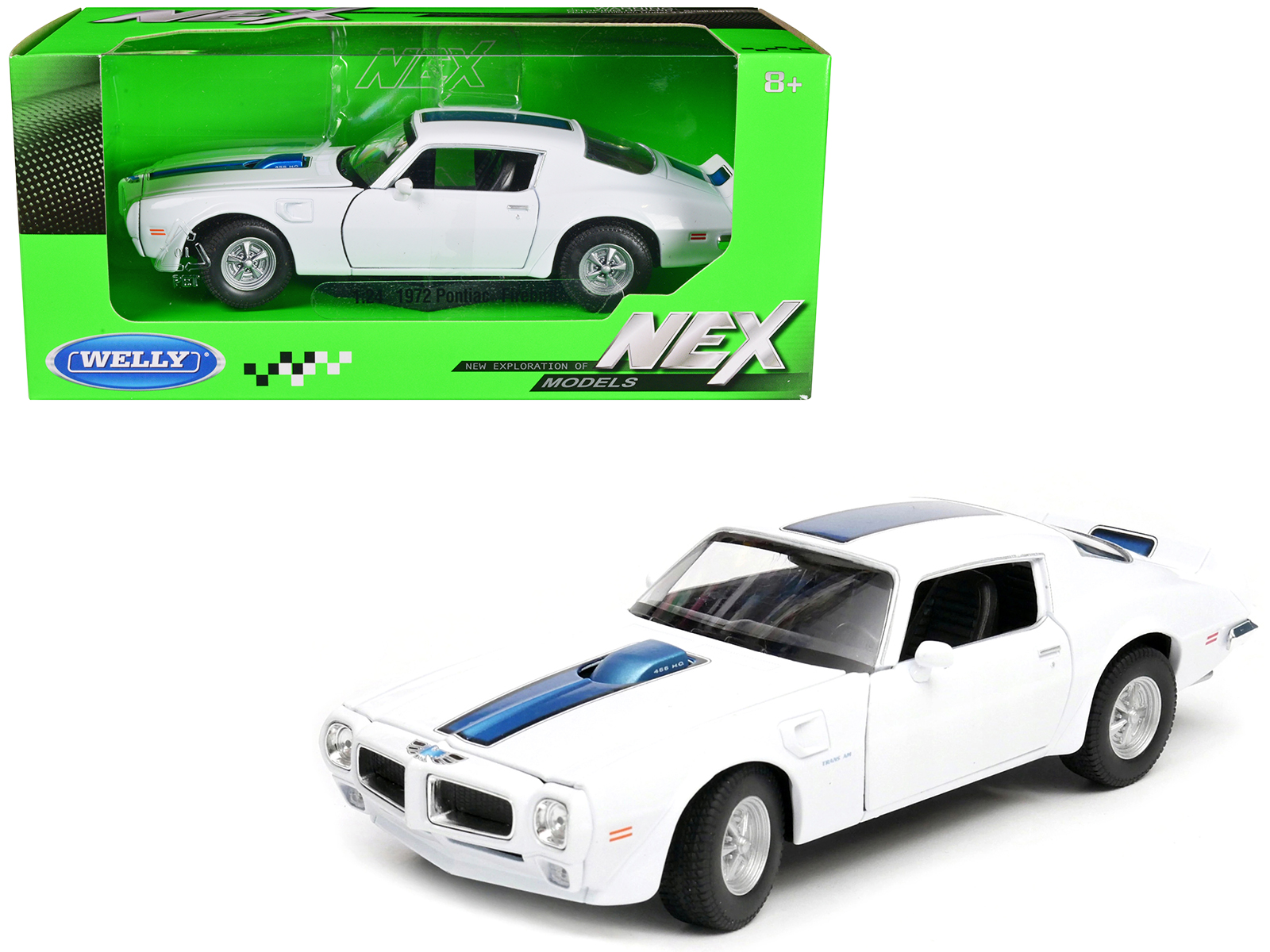 1972 Pontiac Firebird Trans Am 1/24 Diecast Model Car White