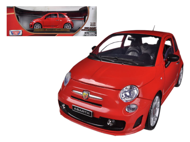 2015 Fiat 500 Abarth Red 1/18 Diecast Model Car by Motormax - Picture 1 of 1