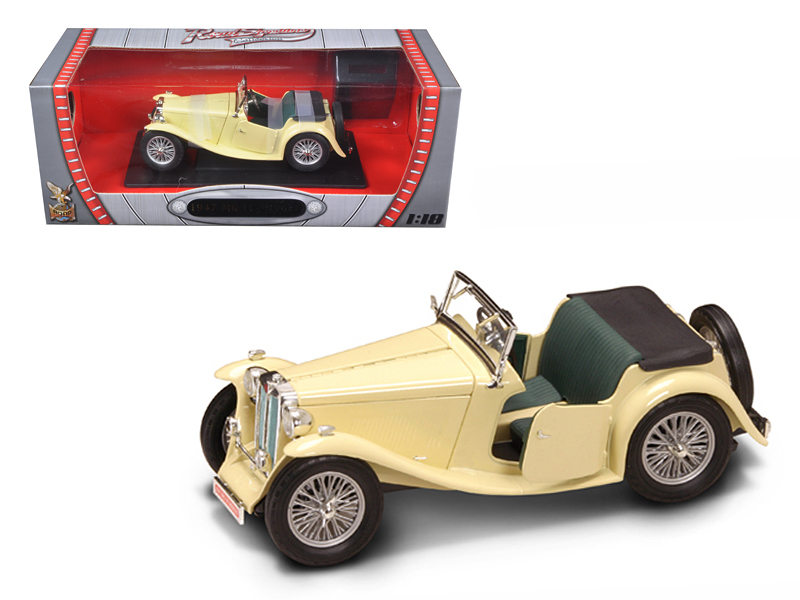 1947 MG TC Midget Yellow Diecast Model Car 1/18 Scale Road Signature - Picture 1 of 1