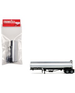 2023 Promotex 1/87 HO Scale Elliptical Tanker Trailer Model - Silver Plastic