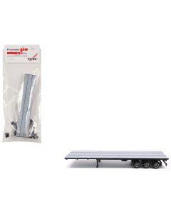 2023 48ft 3-Axle Flatbed Trailer Gray Top HO Scale Plastic Model by Promotex