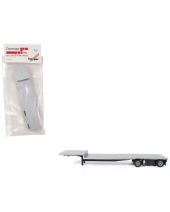 2023 Promotex 1/87 HO Scale 2-Axle Dropdeck Flatbed Trailer Model - Silver Top