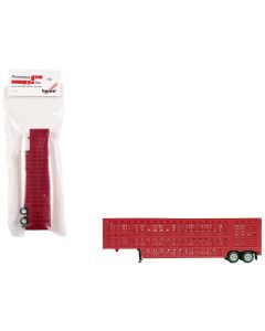 2023 Promotex Livestock Trailer Red 1/87 HO Scale Plastic Model