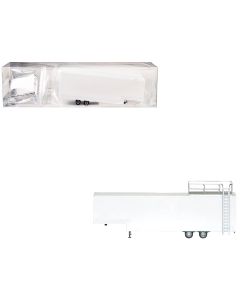 2023 Promotex Race Horse Transport Trailer White 1/87 HO Plastic Model