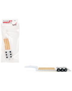 2023 3-Axle Lowboy Trailer Model HO Scale 1/87 Plastic by Promotex - White
