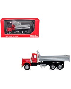 2023 Peterbilt Dump Truck Red Cab 1/87 HO Scale Plastic Model by Promotex