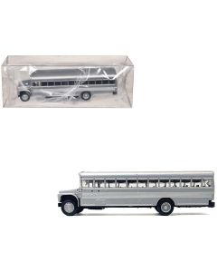 2023 School Bus Silver Metallic 1/87 HO Scale Plastic Model by Promotex