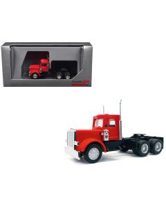 2023 Peterbilt Short Day Cab Red 1/87 HO Plastic Model Car - Updated Grill by Promotex