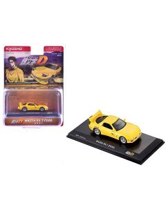 1992 Mazda RX-7 FD3S RHD Yellow Initial D 1/64 Diecast Model Car Kyosho