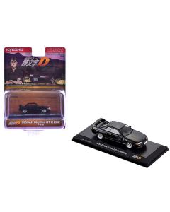 1990 Nissan Skyline GT-R BNR32 RHD Black Initial D 1/64 Diecast Model Car Kyosho