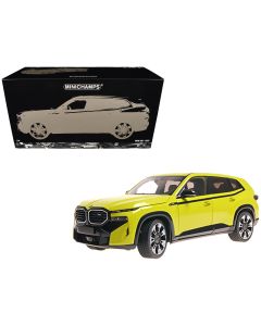 2023 BMW XM Diecast Model Car Yellow Black Stripes 1/18 Minichamps