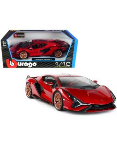 2021 Lamborghini Sian FKP 37 Diecast Model Car 1/18 Red Copper Wheels Bburago