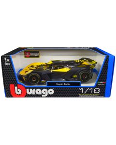 2022 Bugatti Bolide Yellow 1/18 Diecast Model Car by Bburago