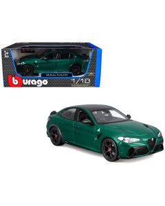 2023 Alfa Romeo Giulia GTA 1/18 Diecast Model Car Green Metallic Carbon Top Bburago