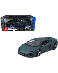 2023 Lamborghini Temerario 1/18 Diecast Model Car Matt Blue Metallic Bburago