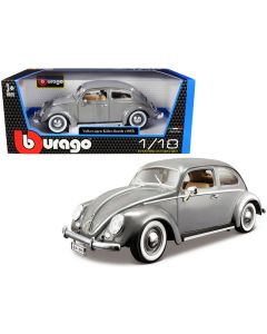 1955 Volkswagen Beetle Kafer Gray 1/18 Diecast Model Car Bburago
