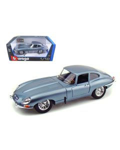 1961 Jaguar E-Type Coupe Diecast Model Car Blue Metallic 1/18 Bburago