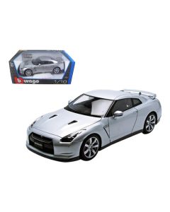 2009 Nissan GT-R R35 Silver 1/18 Diecast Model Car Bburago Collectible
