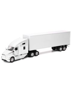 2023 Kenworth T680 Truck White with Dry Van Trailer 1/32 Diecast Model by New Ray