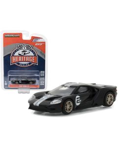 2017 Ford GT Black Diecast Model Car 1/64 Tribute to 1966 GT40 MK II Greenlight