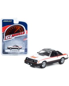 1981 Ford Mustang Cobra Diecast Model Car Greenlight Muscle 1/64 White Black Red Stripes