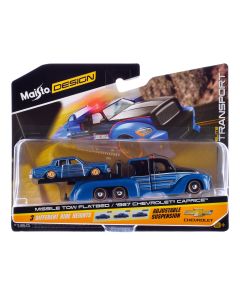 1987 Elite Transport Diecast Models: Missile Tow Flatbed Truck & Chevy Caprice Lowrider
