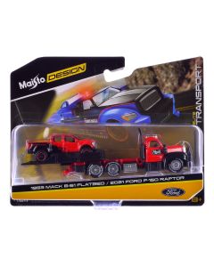 1953 Mack B-61 Flatbed Truck Red & Black Diecast Model 1/64 by Maisto  
2021 Ford F-150 Raptor Pickup Truck Red & Black Diecast Model 1/64 by Maisto
