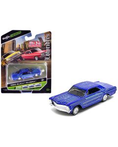 1965 Buick Riviera Diecast Model Car 1/64 Lowrider Candy Blue Maisto Design