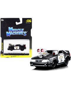 1993 Ford Mustang SVT Cobra CHP Diecast Model Car 1/64 Black & White Muscle Machines
