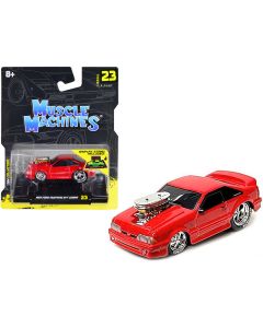 1993 Ford Mustang SVT Cobra Red Diecast Model Car 1/64 Muscle Machines