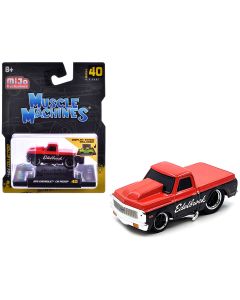 1972 Chevrolet C-10 Pickup Truck Red Black 1/64 Diecast Model Edelbrock Muscle Machines