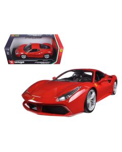 2016 Ferrari 488 GTB Red 1/18 Diecast Model Car Bburago Collectible