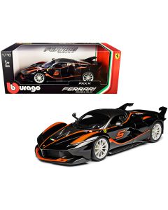 2017 Ferrari FXX-K #5 Fu Songyang 1/18 Diecast Model Car Black/Gray/Orange by Bburago