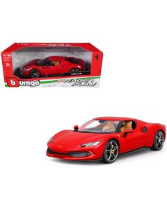 2023 Ferrari 296 GTB Red Diecast Model Car 1/18 Scale by Bburago - Race + Play Series