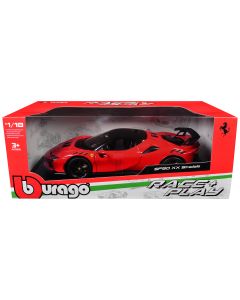 2023 Ferrari SF90 XX Stradale Diecast Model Car 1/18 Red Black Bburago Race + Play