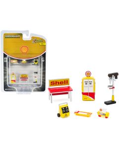 2023 Greenlight Shell Oil 6-Piece Shop Tools Set, Accessories Series 3 1/64