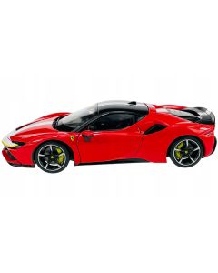 2023 Ferrari SF90 Stradale Assetto Fiorano 1/18 Diecast Model Car Red/White Stripes by Bburago