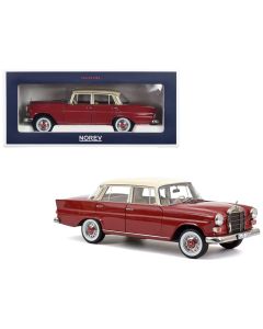 1966 Mercedes-Benz 200 Diecast Model Car Red Beige Top 1/18 Norev