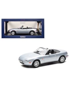 1991 Mazda MX-5 Convertible Diecast Model Car 1/18 Silver Metallic Norev