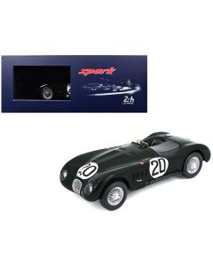 1951 Jaguar XK 120 C #20 Le Mans Winner Model Car 1/18 by Spark with Display Case