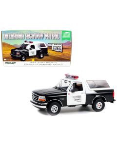 1996 Ford Bronco Police Black White Oklahoma Highway Patrol Diecast Car 1/18 Greenlight