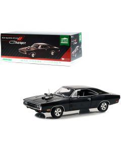 1970 Dodge Charger Diecast Model Car Black 1/18 Greenlight Artisan Collection Blown Engine