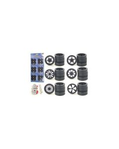 2023 1/24 Scale Model Cars & Trucks Wheels, Tires & Rims Set of 24 Pieces