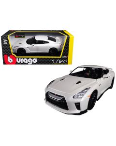 2017 Nissan GT-R R35 White Diecast Model Car 1/24 Scale Bburago
