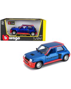 1985 Renault 5 Turbo Diecast Model Car 1/24 Metallic Blue Red Accents Bburago
