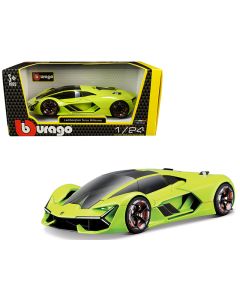 2023 Lamborghini Terzo Millennio 1/24 Diecast Model Car - Lime Green, Black Top, Carbon Accents by Bburago