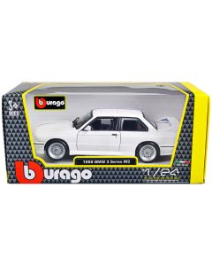 1988 BMW M3 E30 Diecast Model Car White 1/24 Scale Bburago