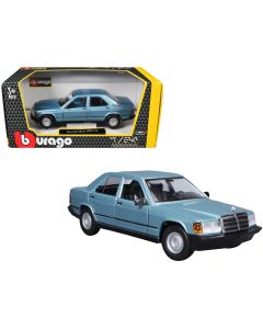 1990 Mercedes-Benz 190 E 2.6 Blue Metallic 1/24 Diecast Model Car Bburago
