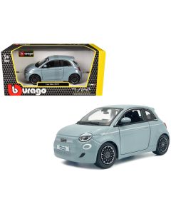 2023 Fiat 500e Diecast Model Car Light Blue 1/24 Scale Bburago