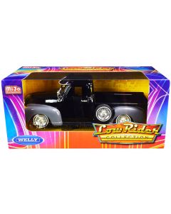 1953 Chevrolet 3100 Pickup Truck Diecast Model Car 1/24 Black Gray Low Rider